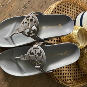 Tory Burch Pale Blue Miller Cloud Sandals in size 8.5